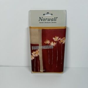 Norwall Wallpaper Border 7 Inch 5 Yard Floral Abstract Contemporary Multicolor